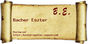 Bacher Eszter névjegykártya